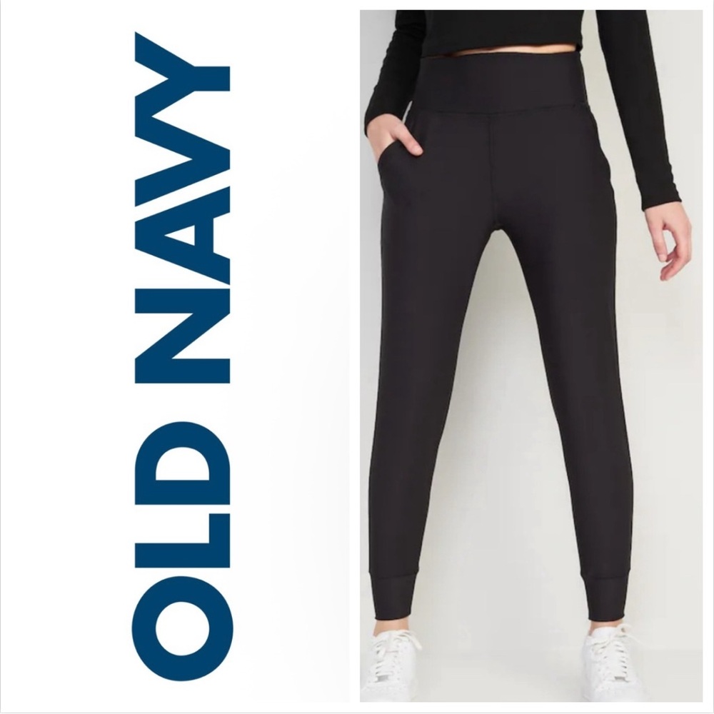 Old Navy Powersoft Joggers pants black phone-friendly pockets high waist large